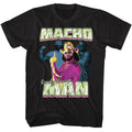 Black Macho Man t-shirt featuring Macho Man Three Photos Collage design