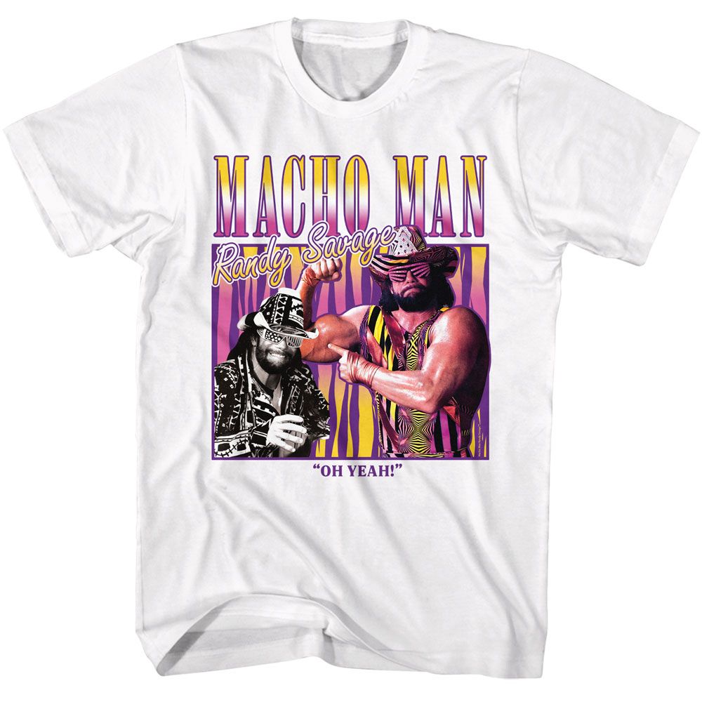 White Macho Man t-shirt featuring Macho Man Box design