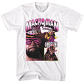 White Macho Man t-shirt featuring Macho Man Randy Collage Light design