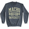 Dark heather Macho Man sweatshirt featuring Macho Man Randy Savage University design