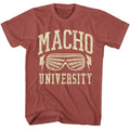 Terracotta Macho Man t-shirt featuring Macho Man University design