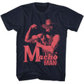 Navy Macho Man t-shirt featuring Macho Man 1 Color design