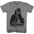 Graphite heather Macho Man t-shirt featuring Macho Man MMRS design