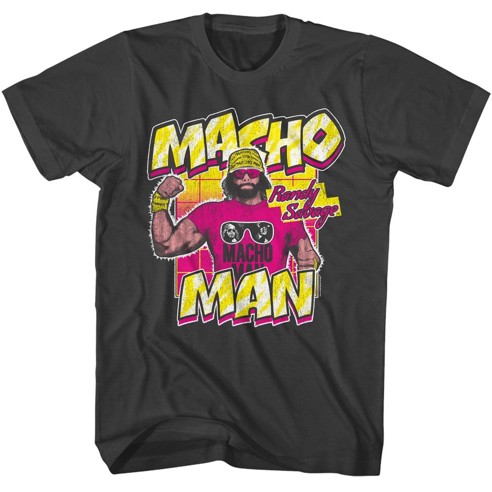 Smoke gray Macho Man t-shirt featuring Macho Man Randy Savage design