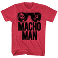Red heather Macho Man t-shirt featuring Macho Man Old School design