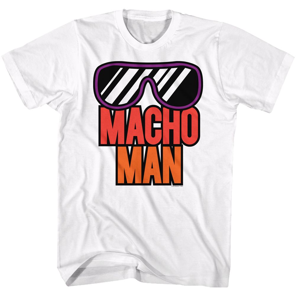 White Macho Man t-shirt featuring Macho Man More Macho design