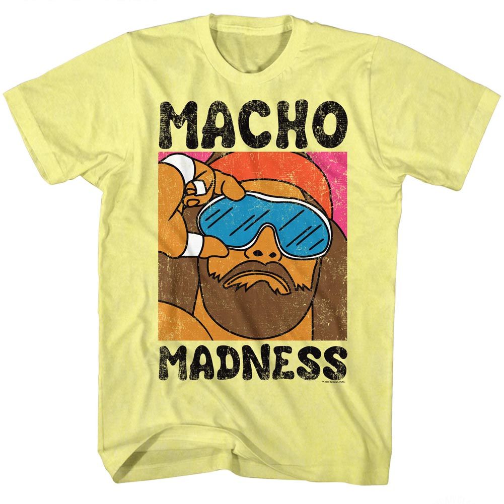 Yellow heather Macho Man t-shirt featuring Macho Man Wild Life design