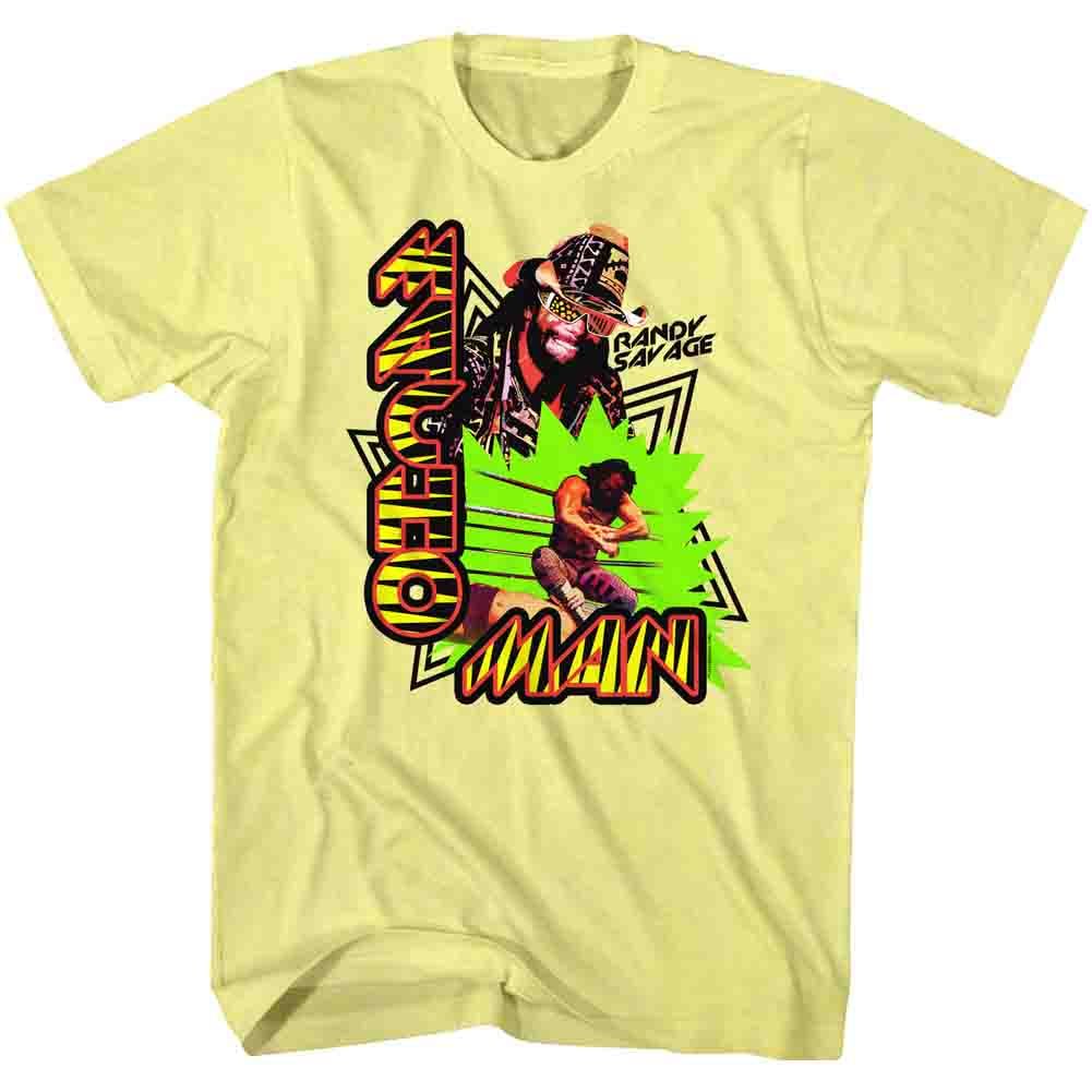 Yellow heather Macho Man t-shirt featuring Macho Man Macho Tricky design
