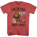 Red heather Macho Man t-shirt featuring Macho Man Macho design