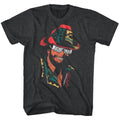 Black heather Macho Man t-shirt featuring Macho Man MM Glasses design