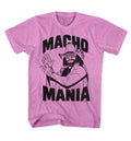 Neon purple heather Macho Man t-shirt featuring Macho Man Macho Mania design