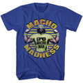 Royal blue Macho Man t-shirt featuring Macho Man Macho Madness Macho Man design