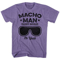 Purple heather Macho Man t-shirt featuring Macho Man Oh Yeah design