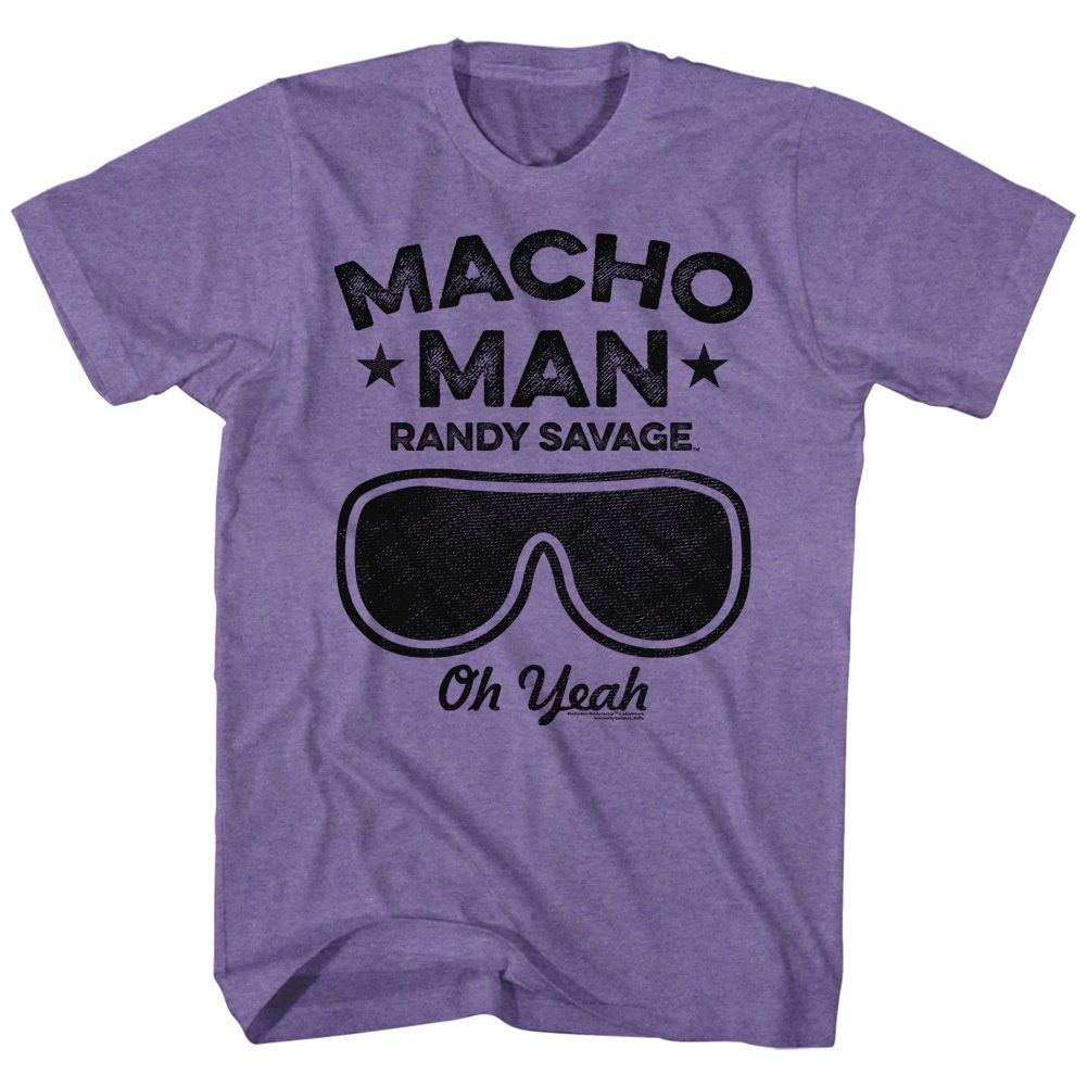 Purple heather Macho Man t-shirt featuring Macho Man Oh Yeah design