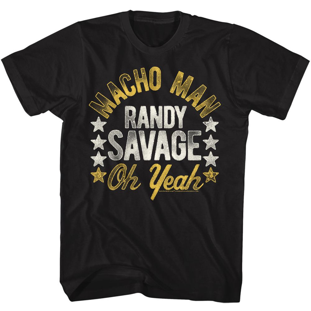 Black Macho Man t-shirt featuring Macho Man Roots Of Macho design