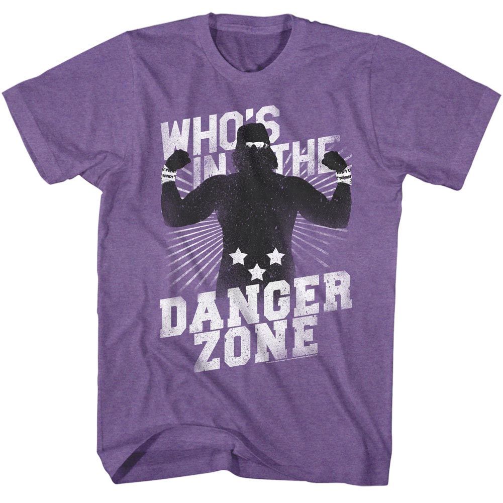 Purple heather Macho Man t-shirt featuring Macho Man Danger Zone design