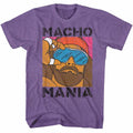 Purple heather Macho Man t-shirt featuring Macho Man Mania design