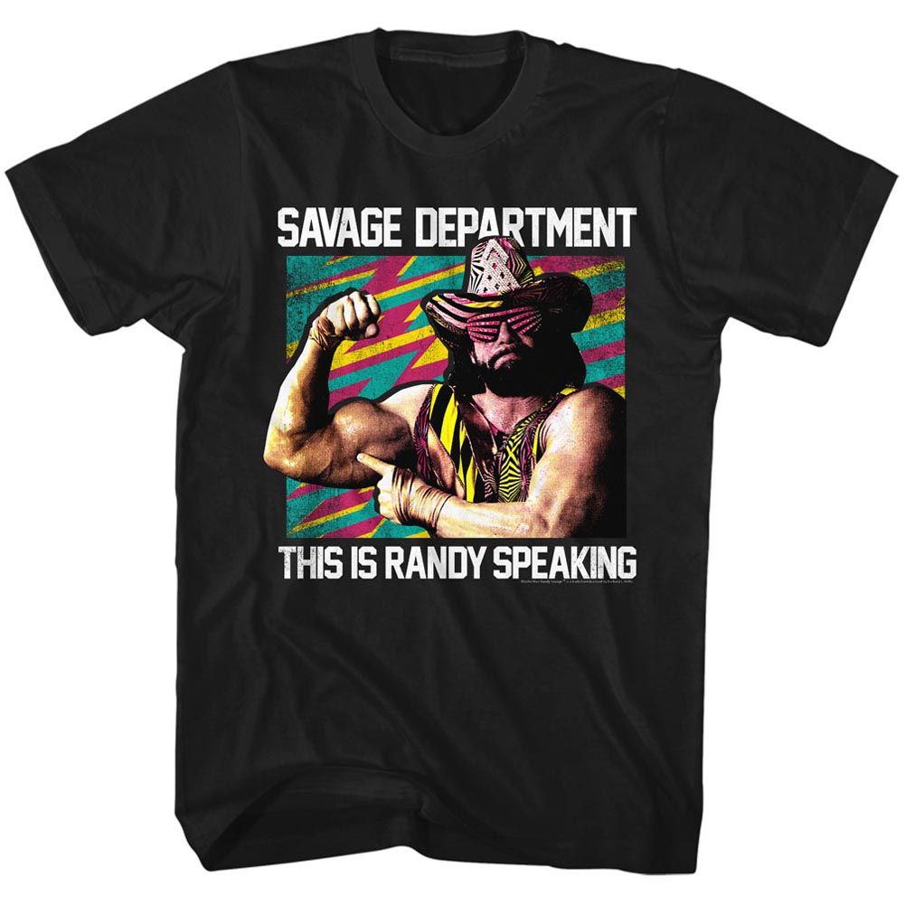 Black Macho Man t-shirt featuring Macho Man Savage Dept design