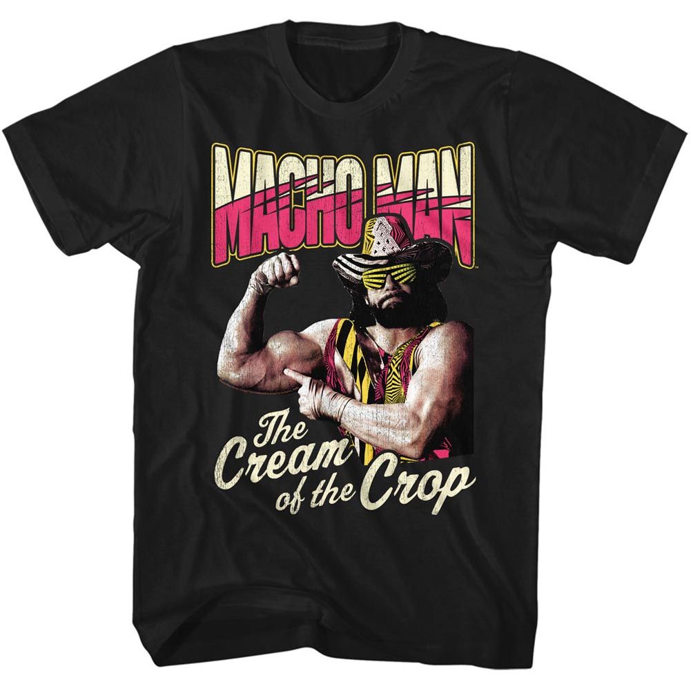 Black Macho Man t-shirt featuring Macho Man Cream Of The Crop design