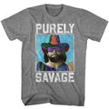 Graphite heather Macho Man t-shirt featuring Macho Man Purely Savage design