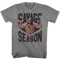 Graphite heather Macho Man t-shirt featuring Macho Man Savage Season design