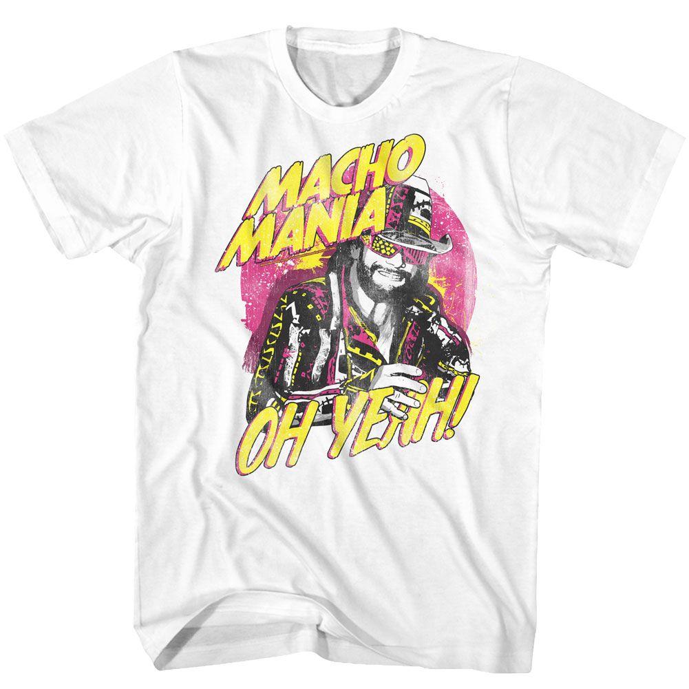 White Macho Man t-shirt featuring Macho Man Macho Mania design