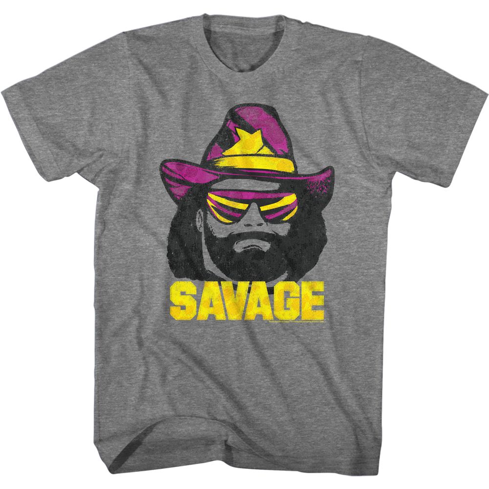 Graphite heather Macho Man t-shirt featuring Macho Man Just Savage design