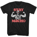 Black Macho Man t-shirt featuring Macho Man Stay Macho design