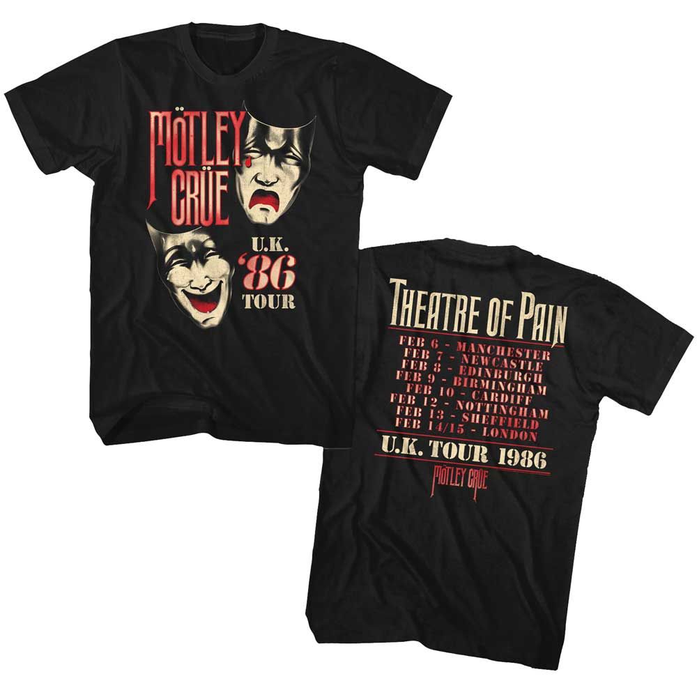 Black Mötley Crüe t-shirt featuring a UK Tour design