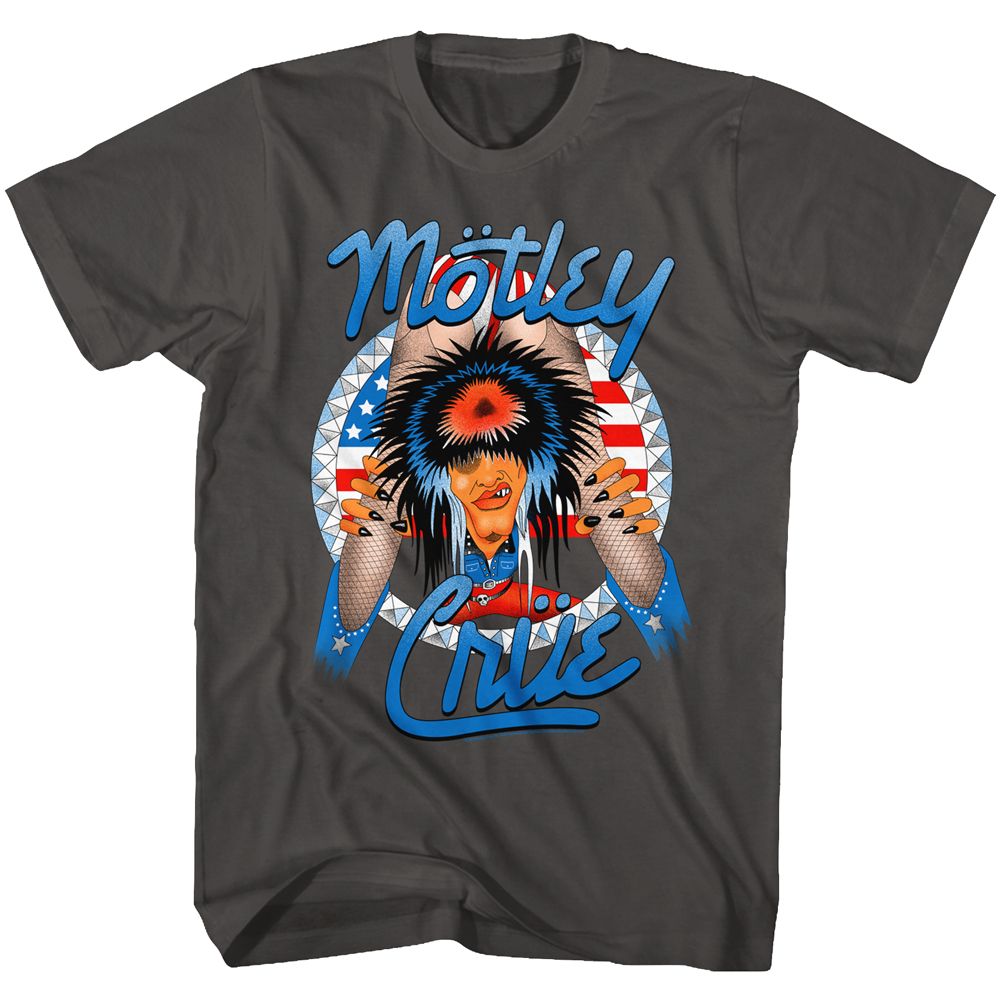 Smoke gray Mötley Crüe t-shirt featuring Mötley Crüe Legs design