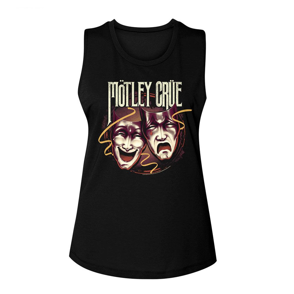 Mötley Crüe Ladies Muscle Tank - Drama Masks