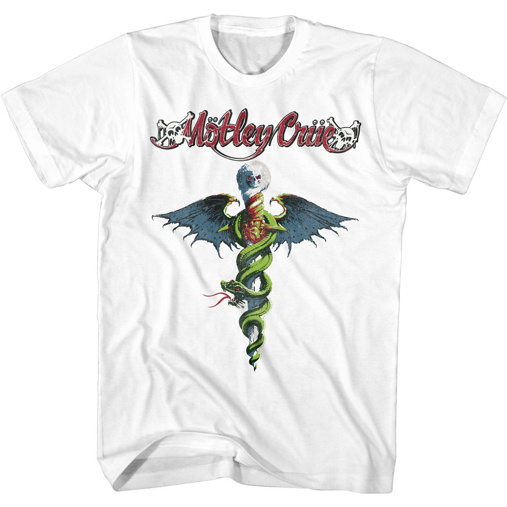 White Mötley Crüe t-shirt featuring Mötley Crüe Dr Feelgood design