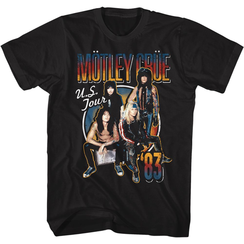 Black Mötley Crüe t-shirt featuring Mötley Crüe US Tour 1983 design