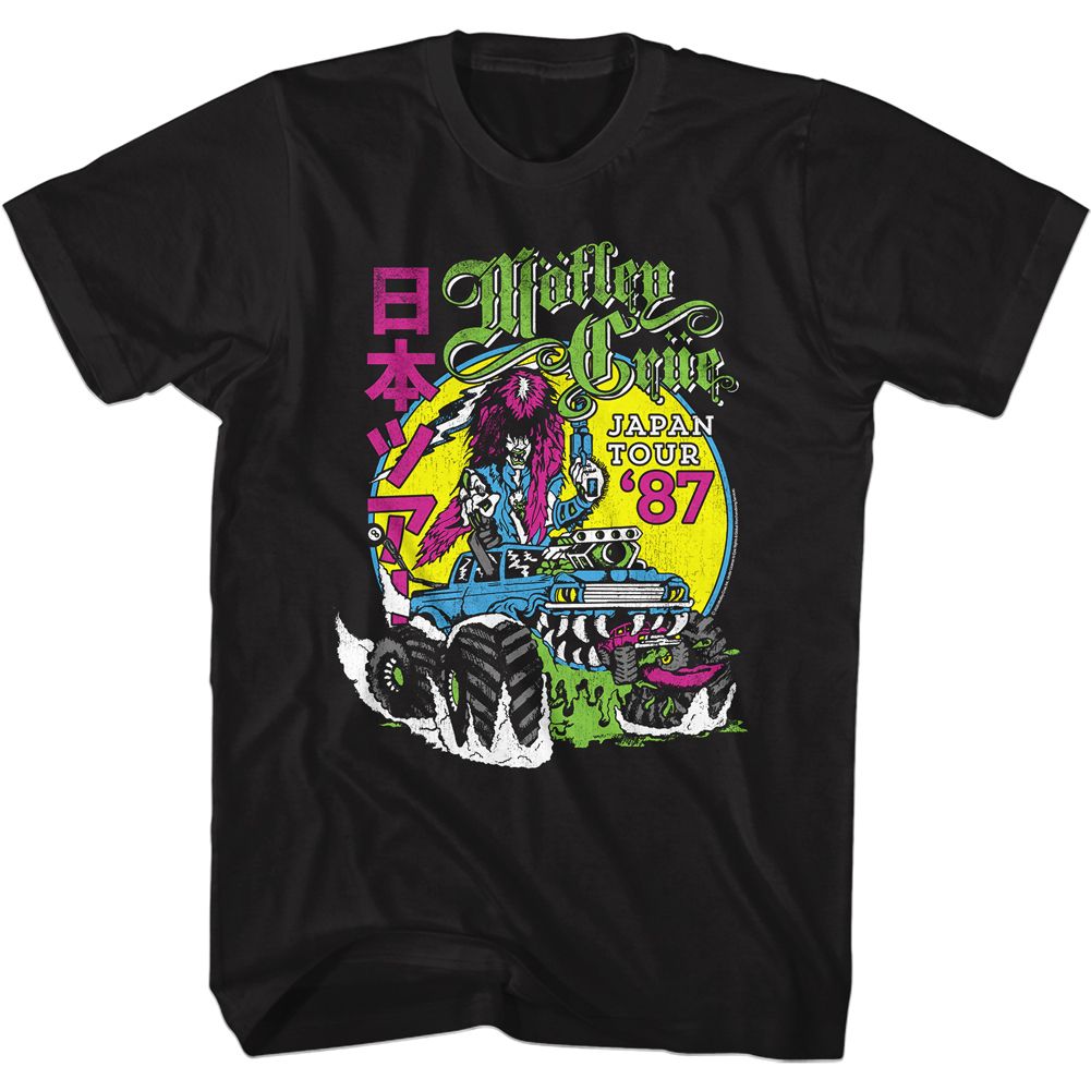 Black Mötley Crüe t-shirt featuring Mötley Crüe 87 Japan design