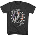 Smoke gray Mötley Crüe t-shirt featuring Mötley Crüe American Flag And Stars design