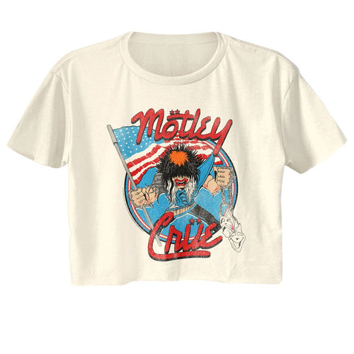 Mötley Crüe Ladies Crop Top - Allister with US Flag