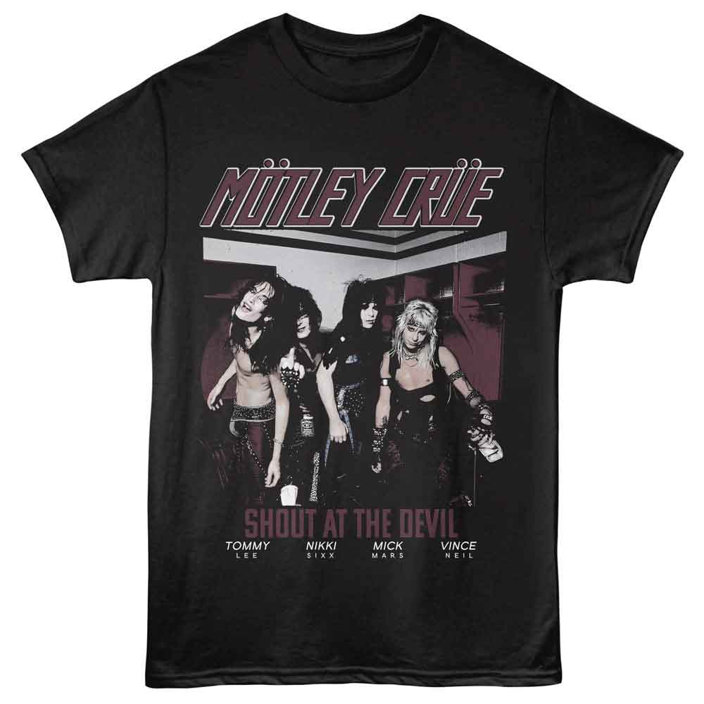 Black Mötley Crüe t-shirt featuring a SATD design