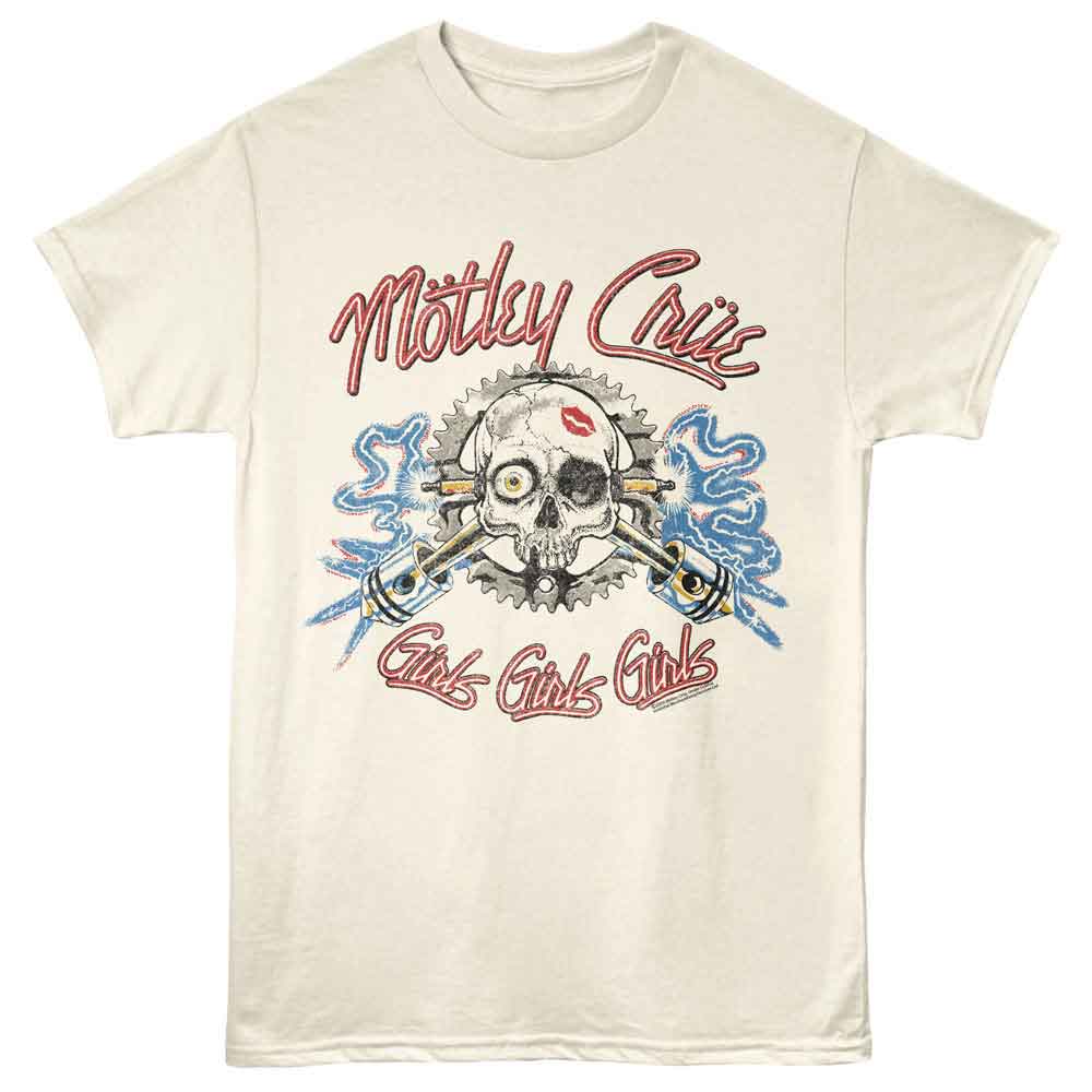 Natural Mötley Crüe t-shirt featuring an Electric Skull design