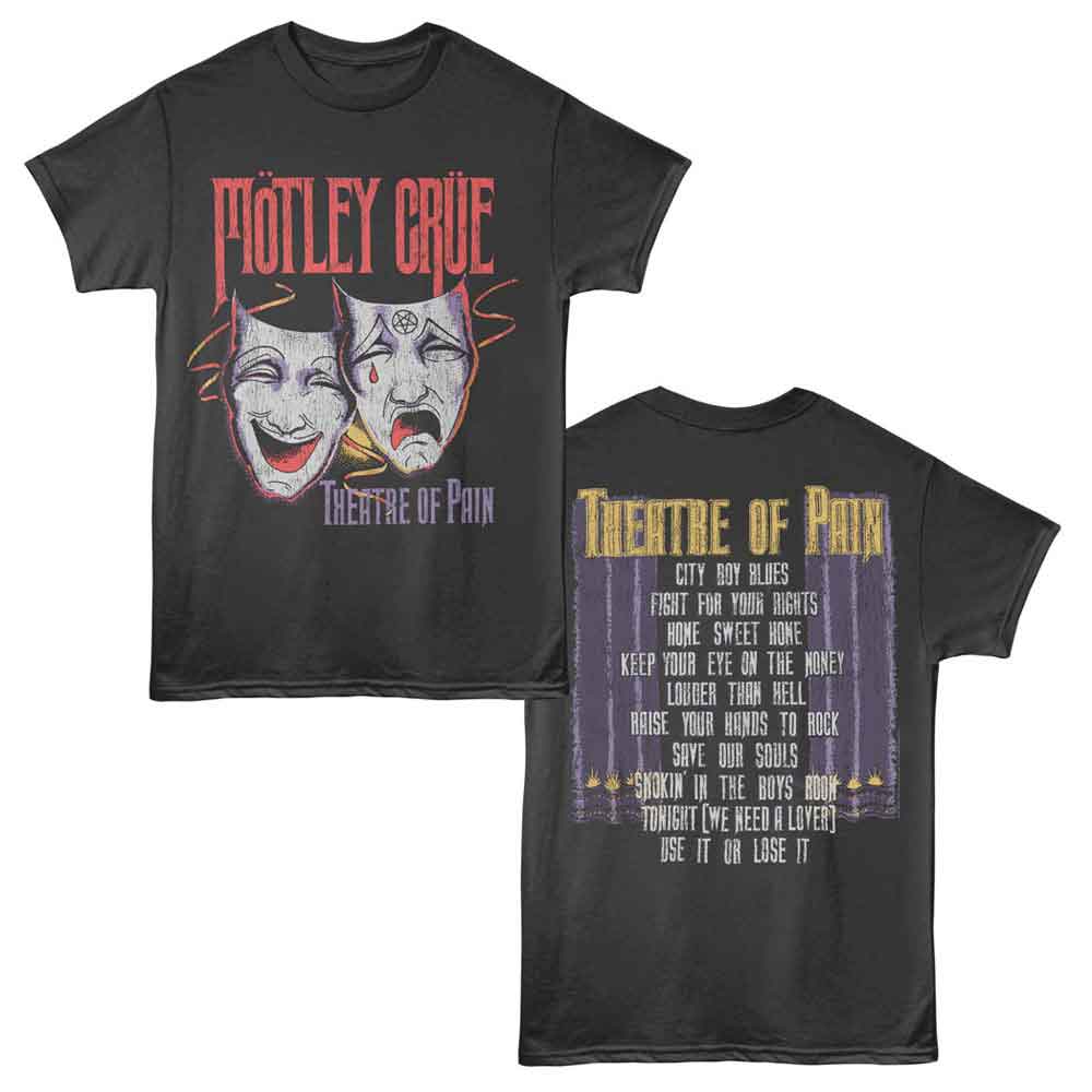 Smoke Gray Mötley Crüe t-shirt featuring a Theatre of Pain design