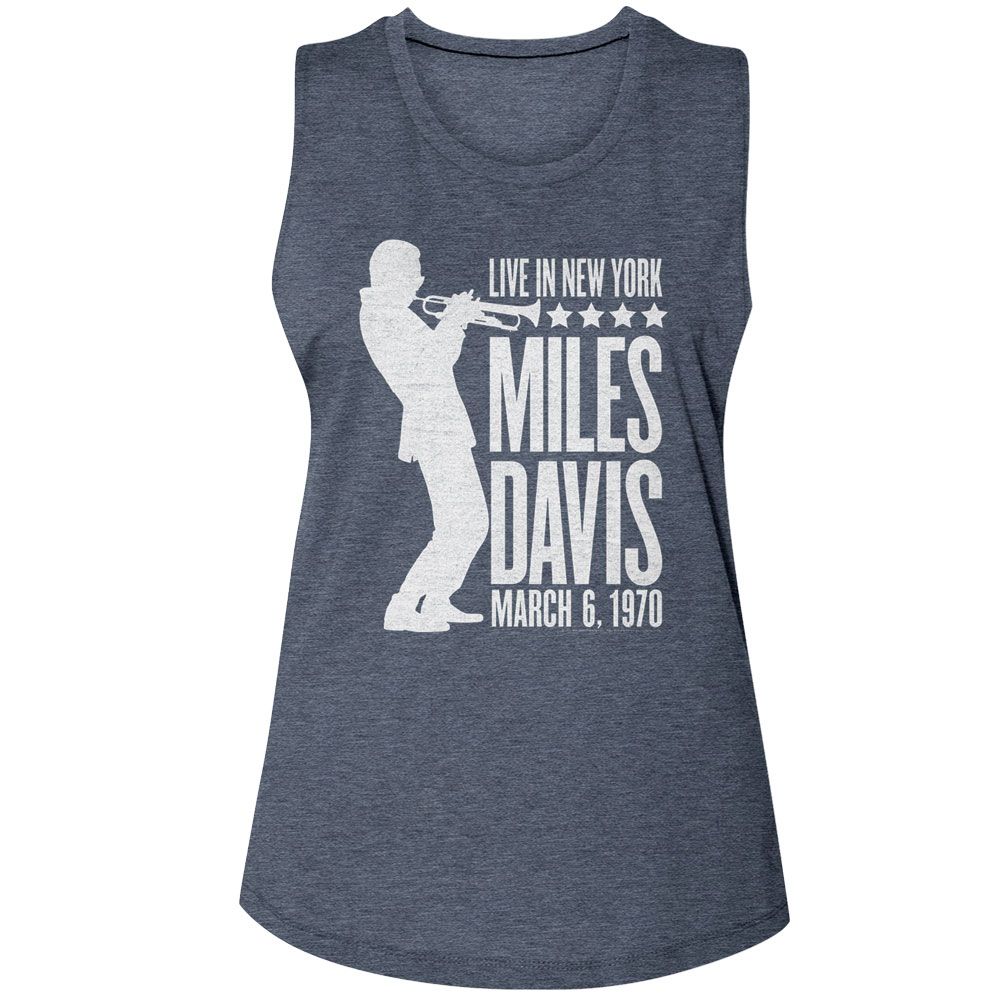 Miles Davis Ladies Muscle Tank - Silhouette