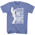 Light blue Miles Davis t-shirt featuring Miles Davis Silhouette design