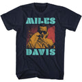 Navy Miles Davis t-shirt featuring Miles Davis Tri Color design