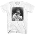 White Miles Davis t-shirt featuring Miles Davis Shades design