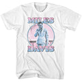 White Miles Davis t-shirt featuring Miles Davis Pastel Gradients design