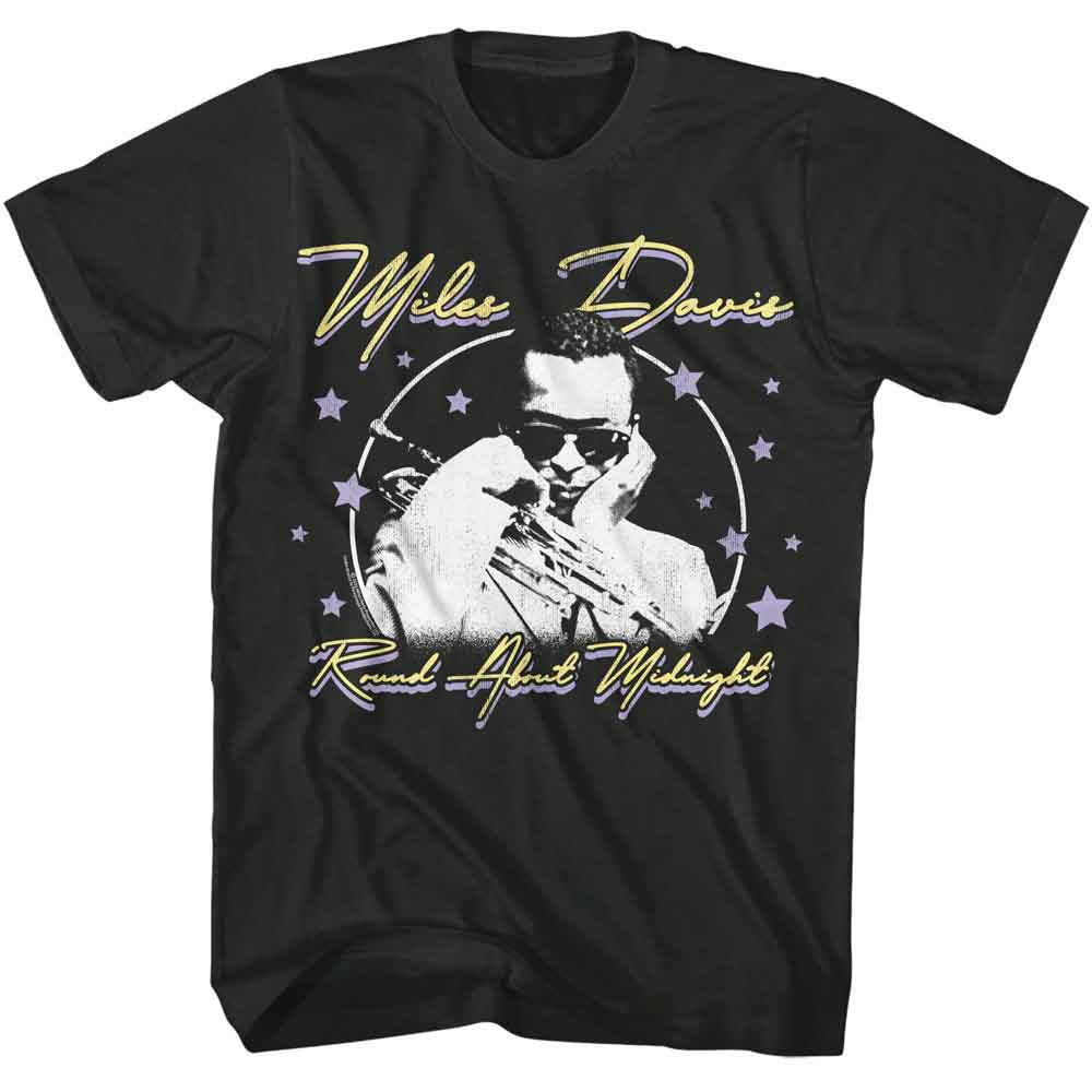 Smoke gray Miles Davis t-shirt featuring Miles Davis Round About Midnight Stars design