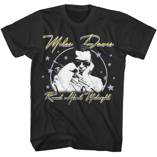 Smoke gray Miles Davis t-shirt featuring Miles Davis Round About Midnight Stars design