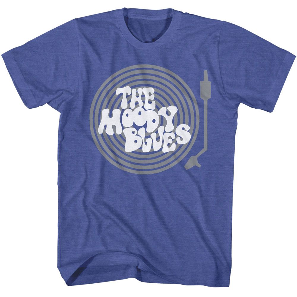 Royal heather The Moody Blues t-shirt featuring The Moody Blues Record Player design