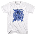 White Mega Man t-shirt featuring Mega Man MegaBlues design