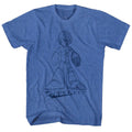 Royal heather Mega Man t-shirt featuring Mega Man Blueprint design