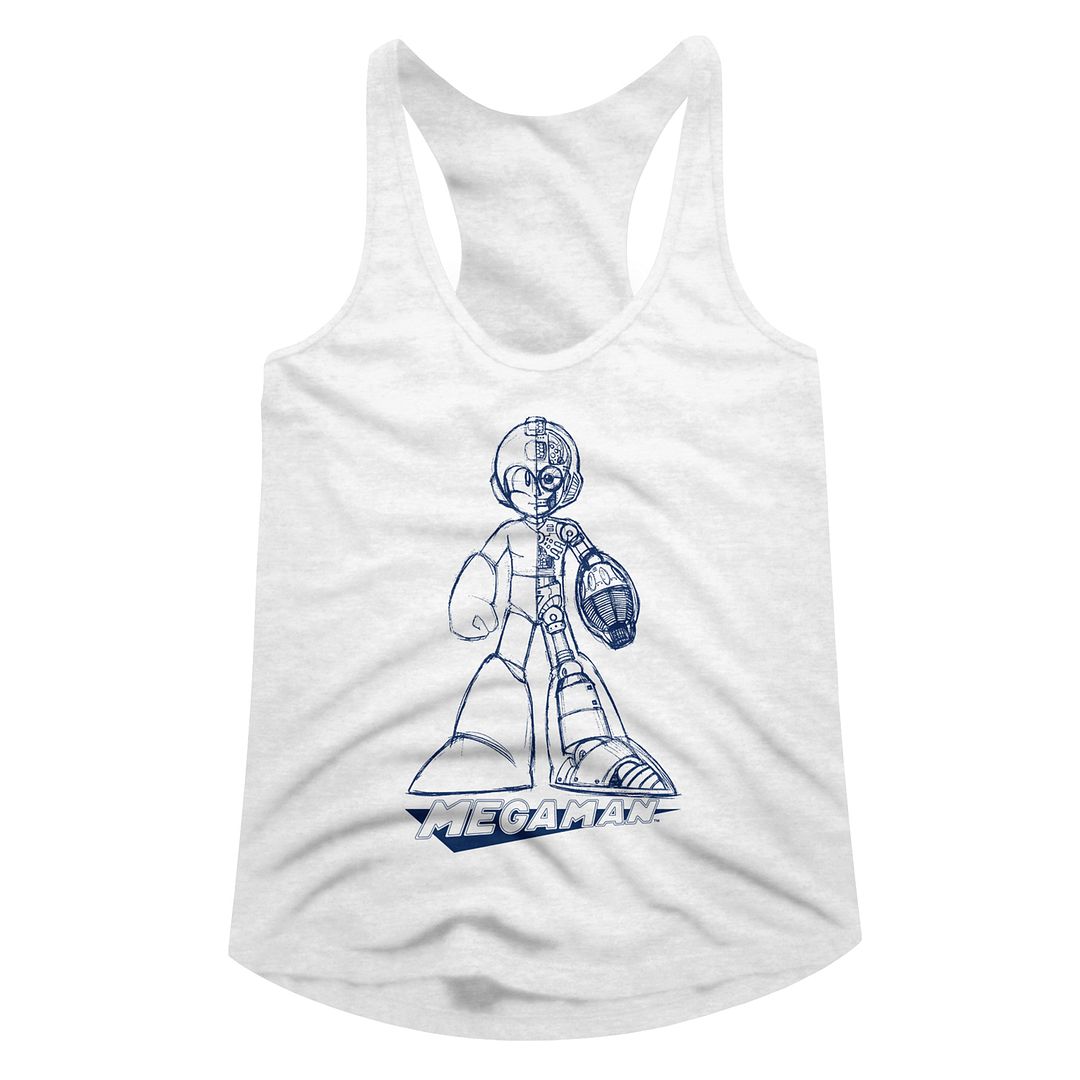 Mega Man Ladies Racerback - Blueprint